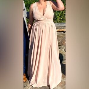 Elegant Blush Evening Gown - L